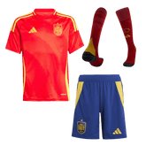 Spain Home Jersey Kit EURO 2024 Kids(Jersey+Shorts+Socks)
